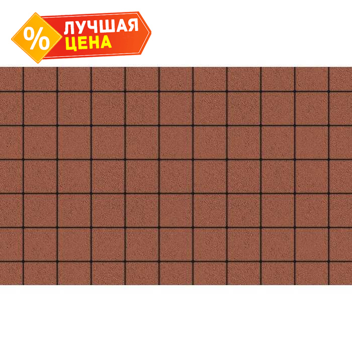 Плитка тротуарная Квадрат (ЛА-Линия) Б.3.К.6 гладкий красный 100x100x60 мм