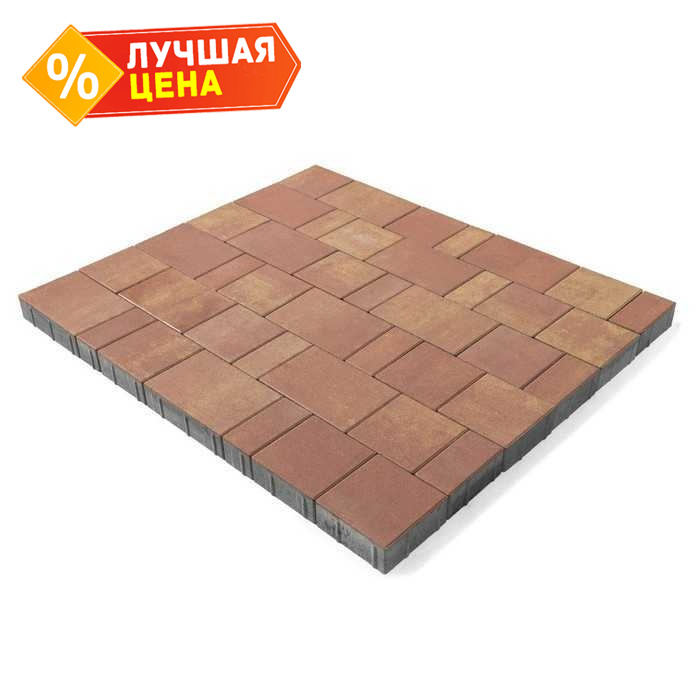 Плитка тротуарная BRAER Старый город Ландxаус Color Mix Рассвет, толщина 60 мм